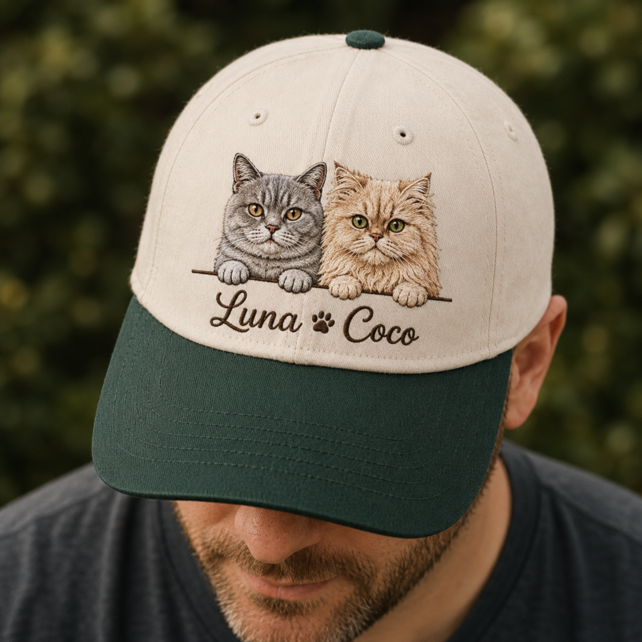 Custom Photo Cat Embroidered Hat | Gift For Cat Lovers Pa99 | Pet Lover Gifts
