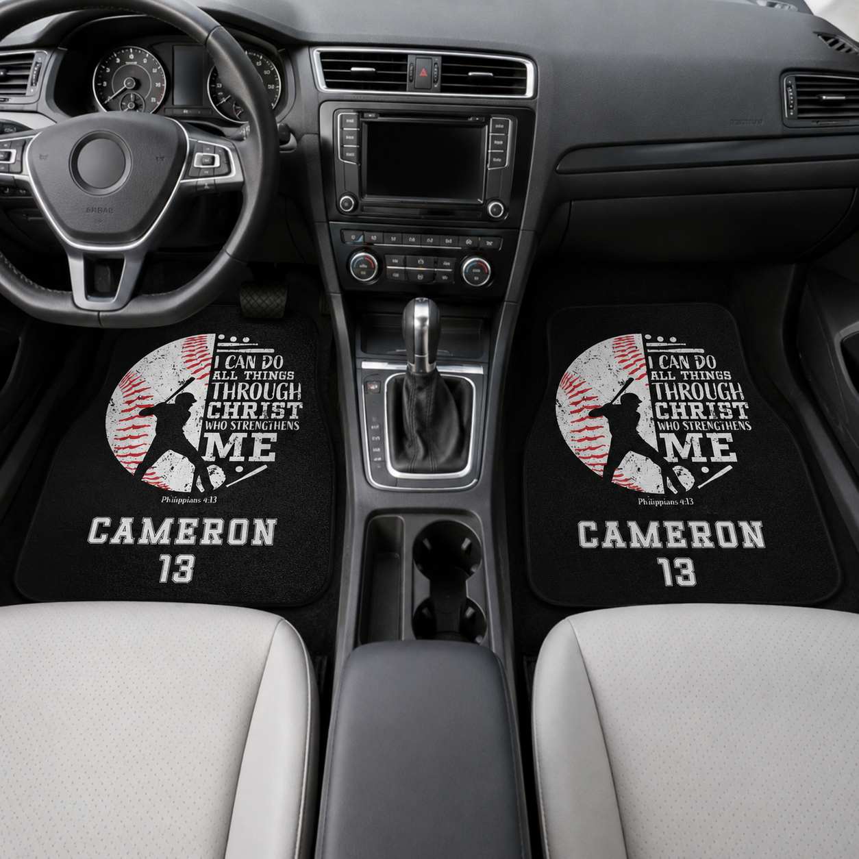 Personalized Dad Baseball Flannel Car Floor Mats, Custom Dad Floor Mats, Gift For Dad TOM99