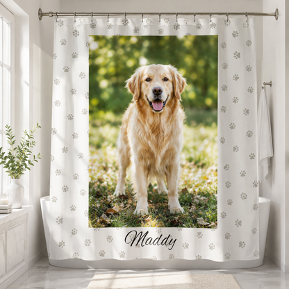 Custom Photo Dog Shower Curtain | Gift For Dog Lovers