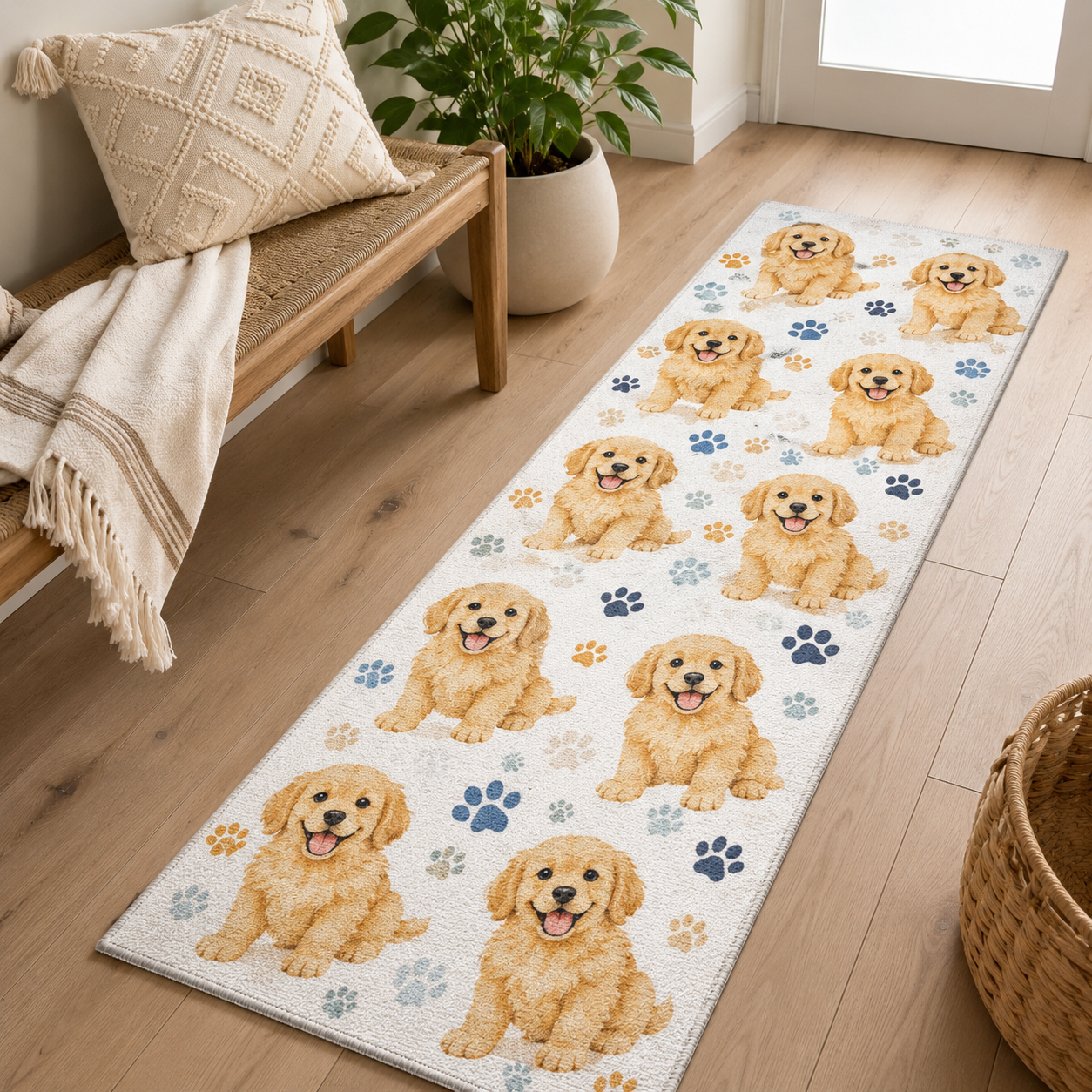 Custom Photo Dog Runner Rug | Pet Hallway Runner Carpet | Gift For Dog Lovers