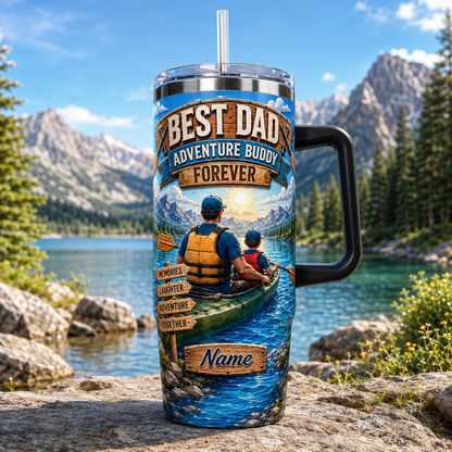 Custom Best Dad 40oz Tumbler, Personalized Dad Tumbler, Father’s Day Gift TOM99