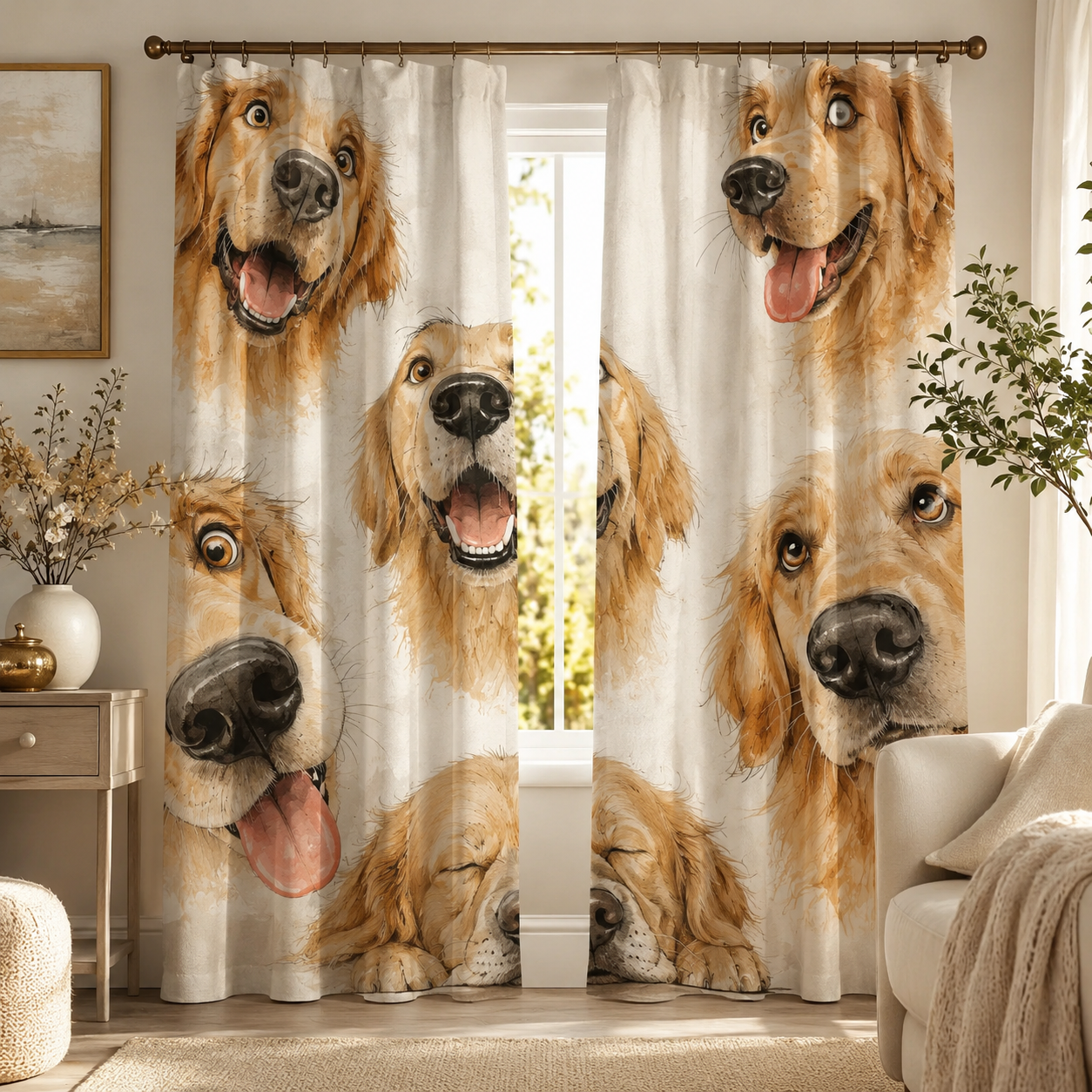 Custom Photo Dog Window Curtain | Gift For Dog Lover