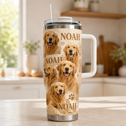 Custom Photo Dog 40oz Tumbler | Gift For Dog Lovers | Pet Lover Gifts