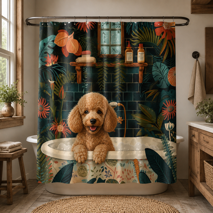 Custom Photo Dog Cowboy Shower Curtain | Gift For Dog Lovers