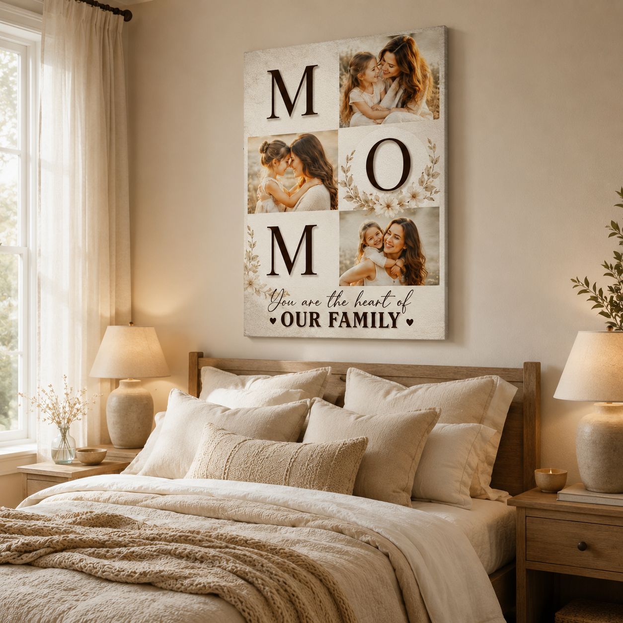 Custom Photo Mom's Family Canvas Wall Art - Custom Gift For Mom TOM99