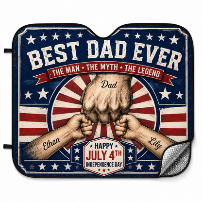 Personalized Punch Dad Car Windshield Sun Shade, Custom Car Sun Shade for Dad, Gift For Dad TOM99