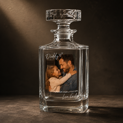 Custom Photo Best Dad Ever Whiskey Decanter Set | Personalized Gift For Dad | Father's Day Gifts