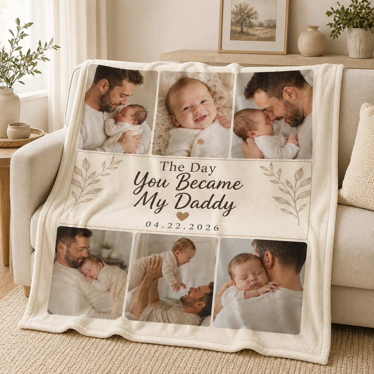 Custom My Daddy Photo Blanket, Personalized Dad Gifts | Gift For Dad TOM99