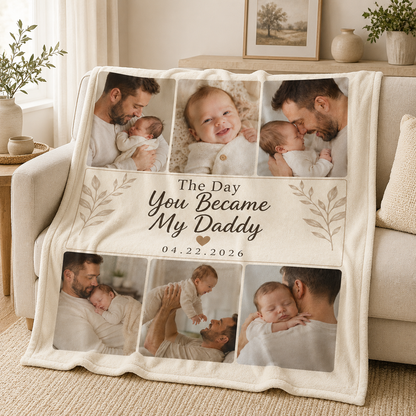 Custom My Daddy Photo Blanket, Personalized Dad Gifts | Gift For Dad TOM99