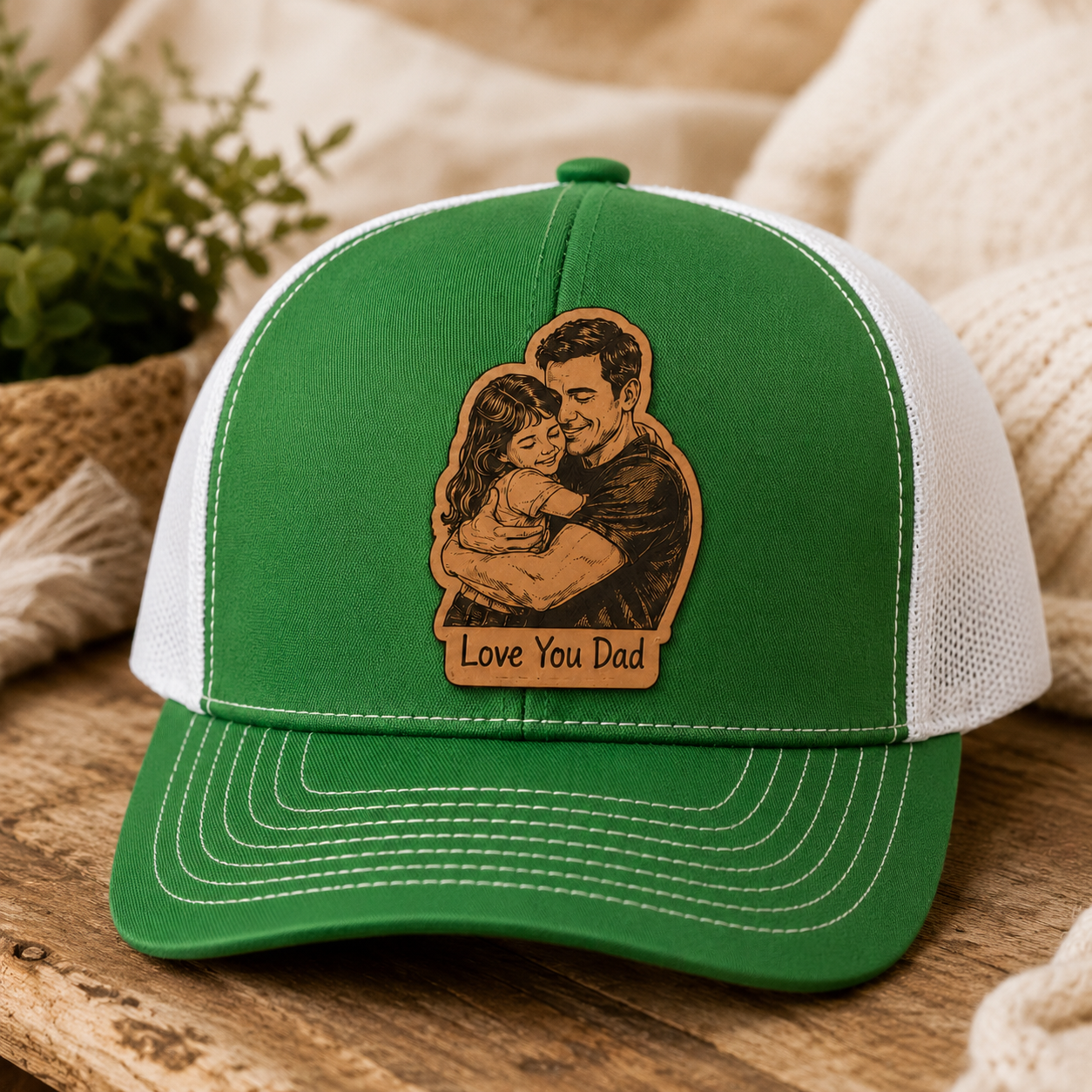 Personalized Love You Dad Trucker Hat | Custom Dad Photo Hat | Father's Day Gift | Gift For Dad | Dad Gifts TOM99