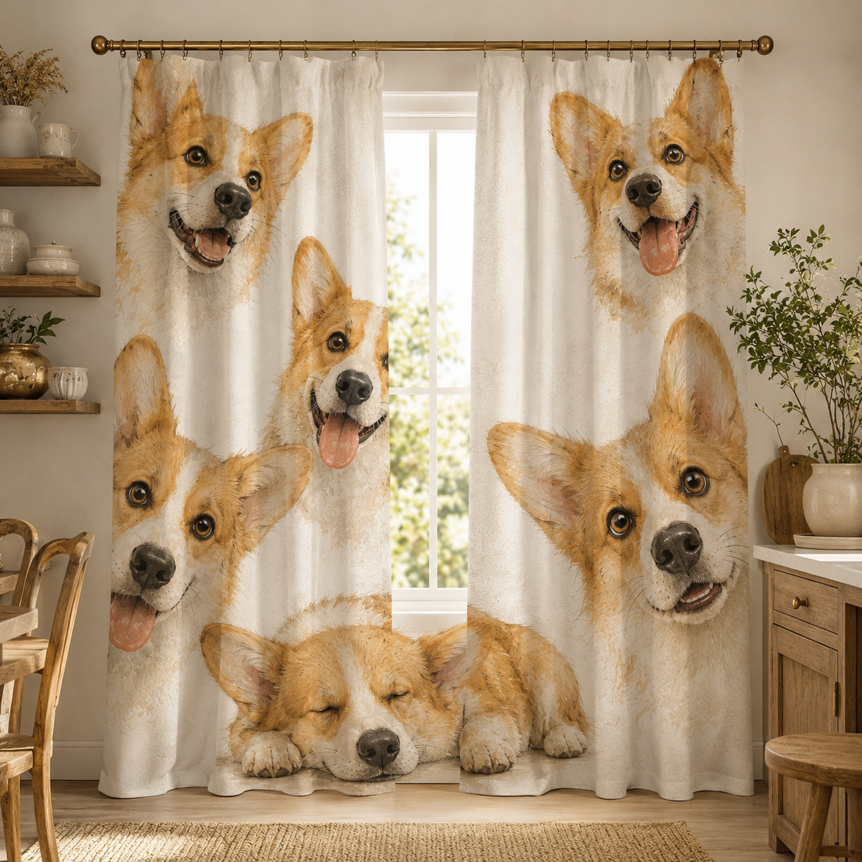 Custom Photo Dog Window Curtain | Gift For Dog Lover