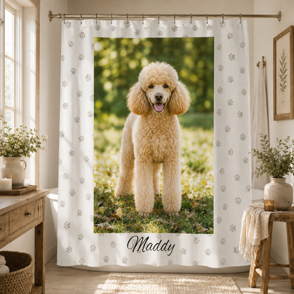 Custom Photo Dog Shower Curtain | Gift For Dog Lovers
