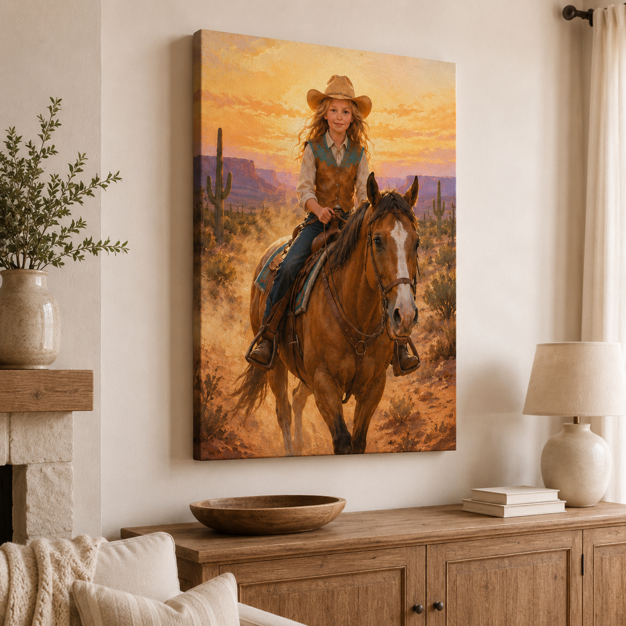 Custom Photo Horse Wall Art Canvas | Personalized Horse Photo Canvas | Gift For Horse Lovers TOM99