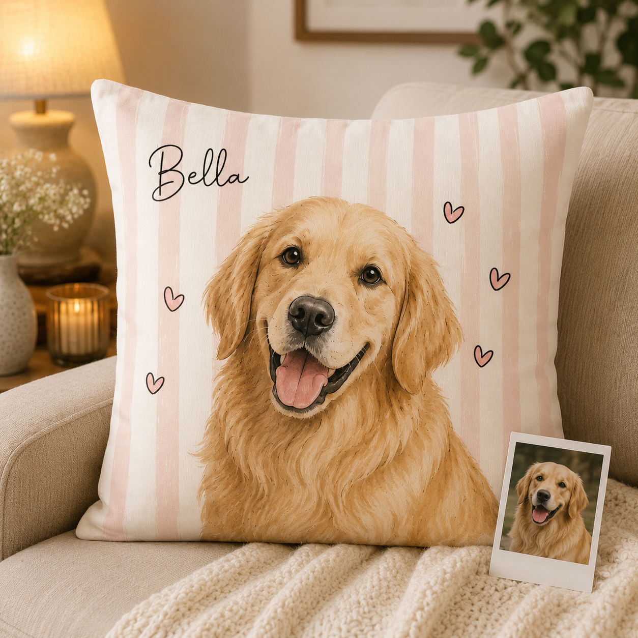 Custom Photo Cute Dog Pillow | Gift For Dog Lovers | Personalized Dog Decor TOM99