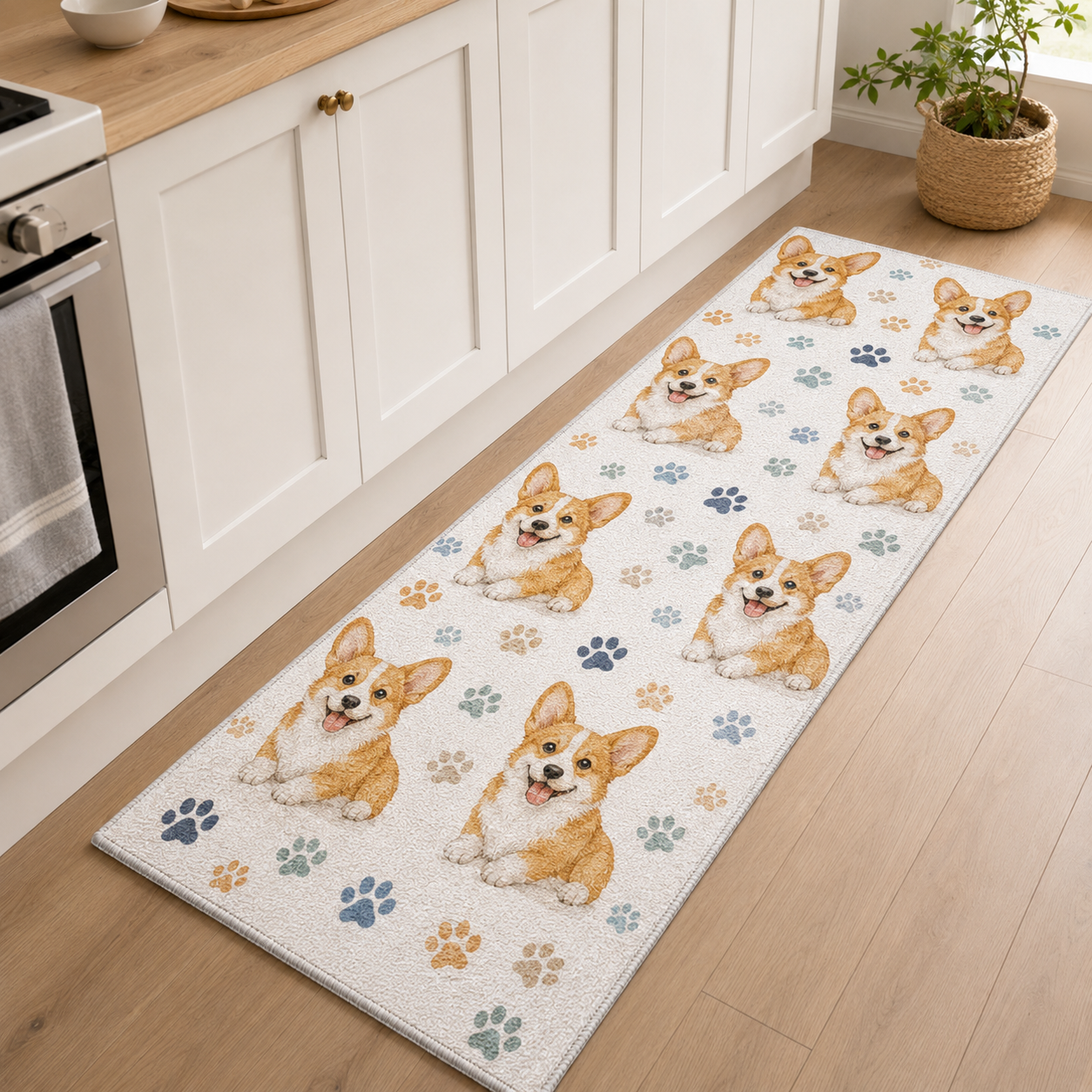 Custom Photo Dog Runner Rug | Pet Hallway Runner Carpet | Gift For Dog Lovers