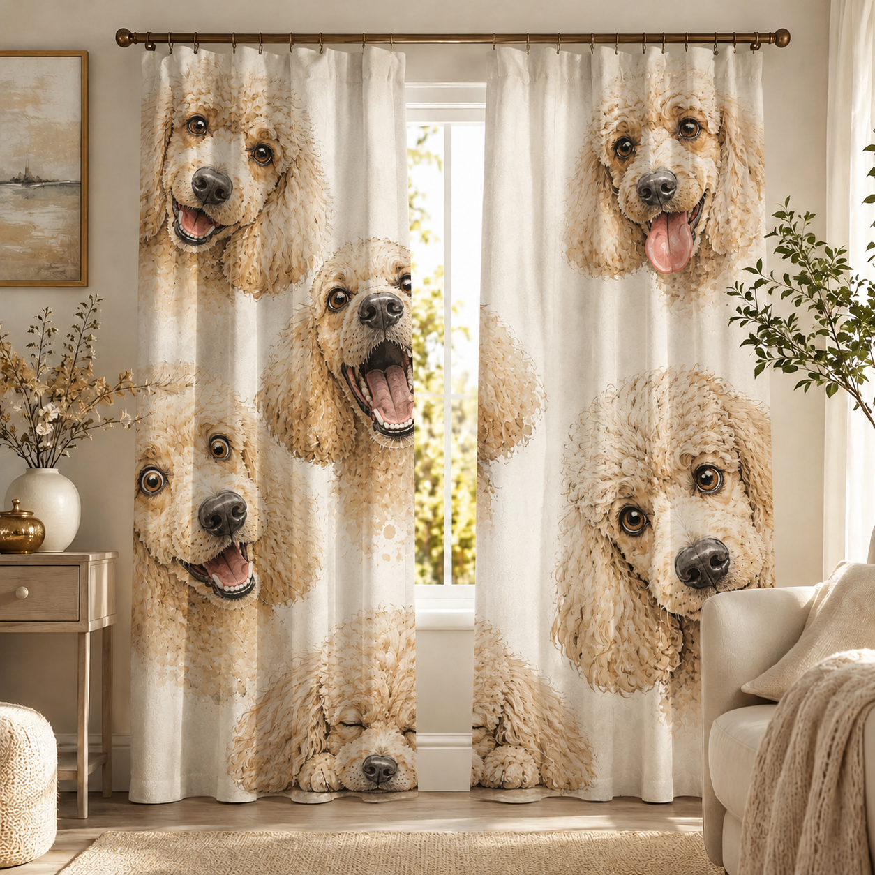 Custom Photo Dog Window Curtain | Gift For Dog Lover