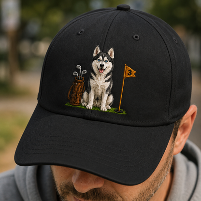 Custom Photo Dog Golf Trucker Hat, Personalized Embroidered Pet Cap, Dog Lover Gift THUC99
