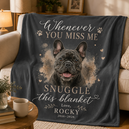 Custom Photo You Miss Me Dog Memorial Blanket | Personalized Dog Lovers Gifts | Gift For Dog Lovers TOM99