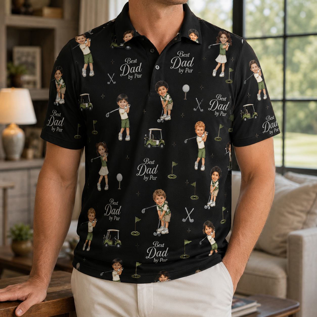 Custom Photo Best Dad Polo Shirt, Personalized Polo Shirt For Husband Dad Grandfather TOM99