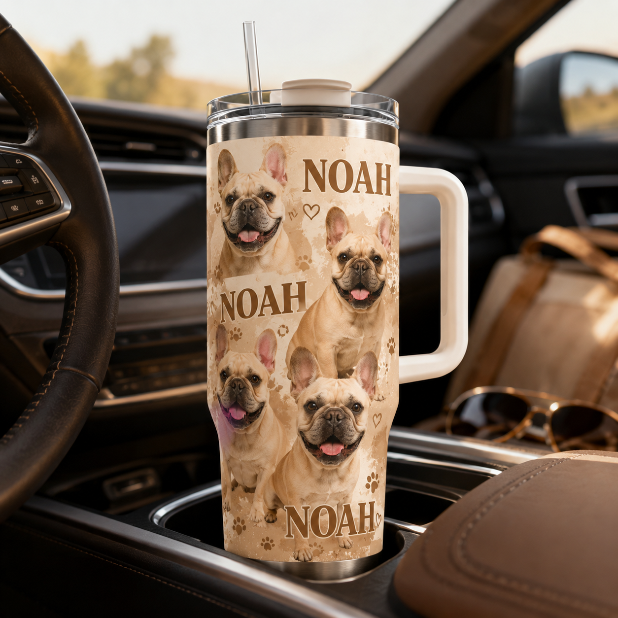 Custom Photo Dog 40oz Tumbler | Gift For Dog Lovers | Pet Lover Gifts