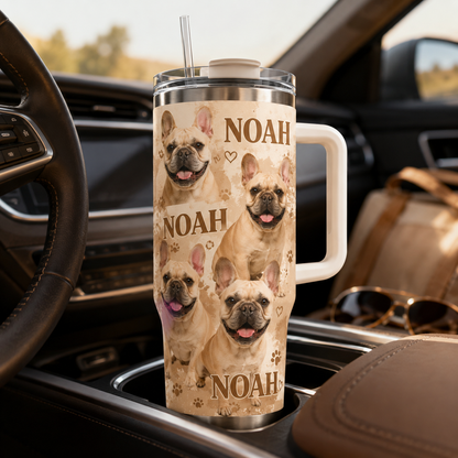 Custom Photo Dog 40oz Tumbler | Gift For Dog Lovers | Pet Lover Gifts