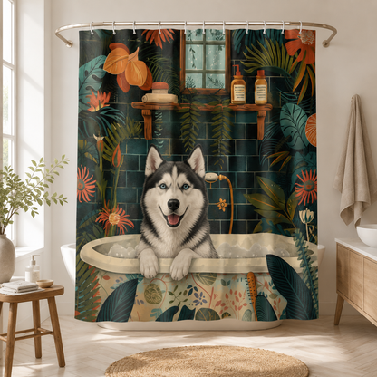 Custom Photo Dog Cowboy Shower Curtain | Gift For Dog Lovers