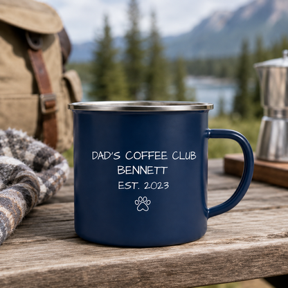 Personalized Best Dad Camp Mug 12oz, Custom Dad Enamel Cup, Gift For Dad TOM99