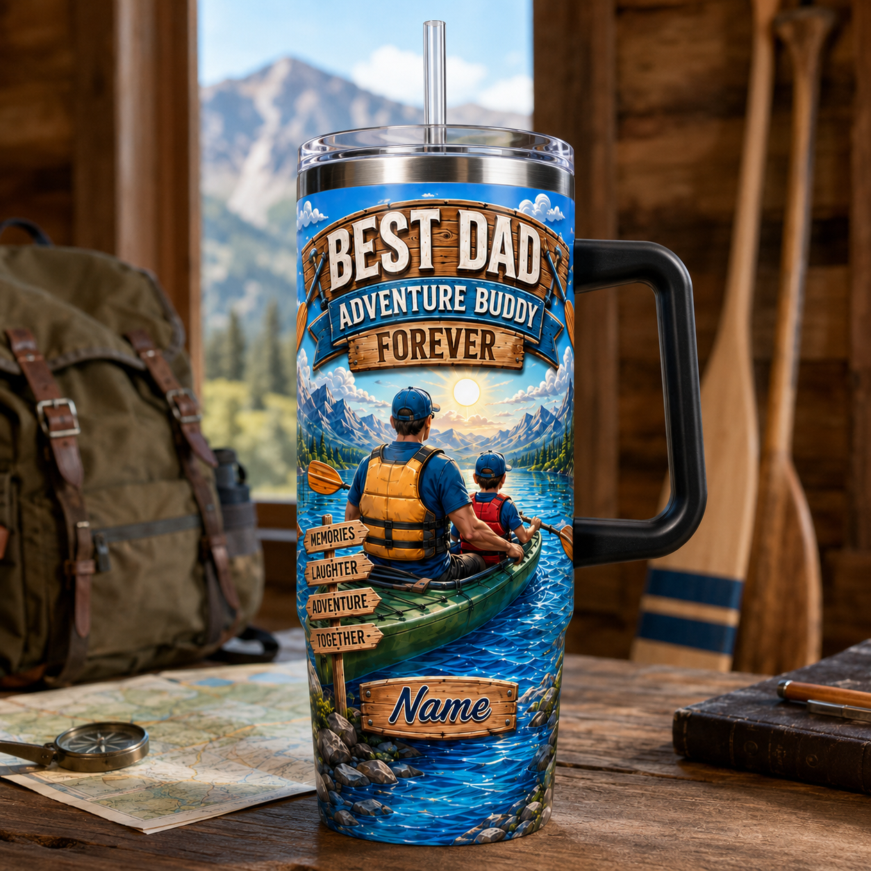 Custom Best Dad 40oz Tumbler, Personalized Dad Tumbler, Father’s Day Gift TOM99