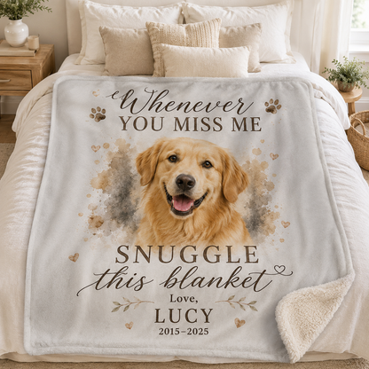 Custom Photo You Miss Me Dog Memorial Blanket | Personalized Dog Lovers Gifts | Gift For Dog Lovers TOM99