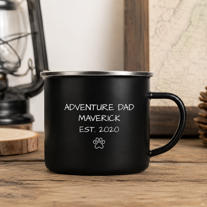Personalized Best Dad Camp Mug 12oz, Custom Dad Enamel Cup, Gift For Dad TOM99