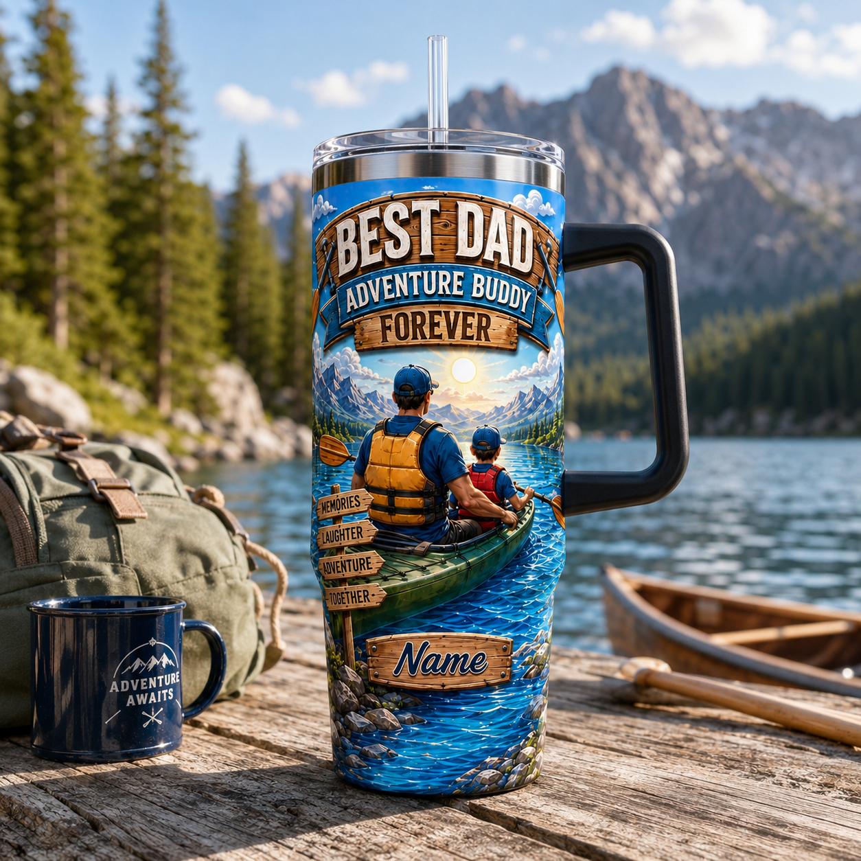 Custom Best Dad 40oz Tumbler, Personalized Dad Tumbler, Father’s Day Gift TOM99