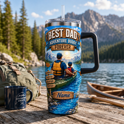 Custom Best Dad 40oz Tumbler, Personalized Dad Tumbler, Father’s Day Gift TOM99