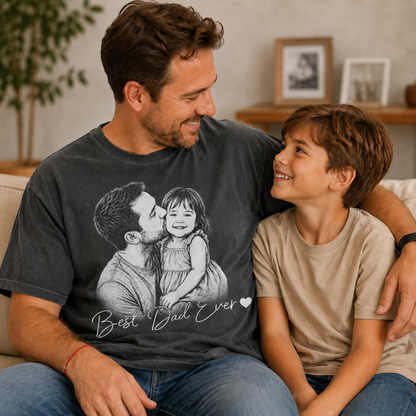 Custom Photo Dad And Daughter Wash T-Shirt, Personalized Dad Gifts | Gift For Dad TOM99