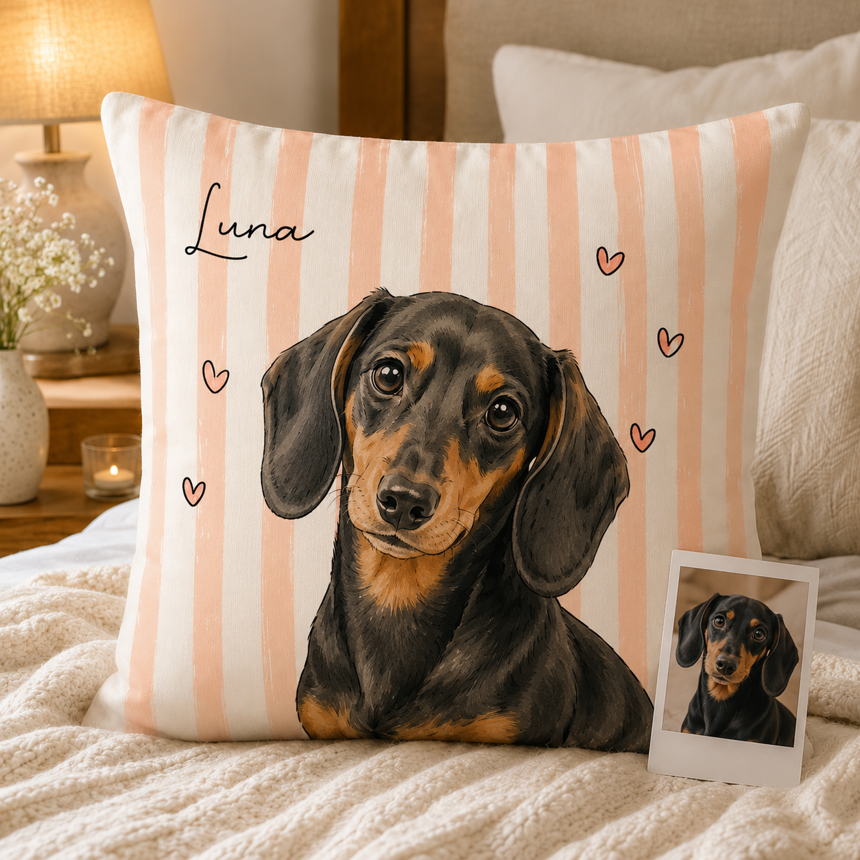 Custom Photo Cute Dog Pillow | Gift For Dog Lovers | Personalized Dog Decor TOM99