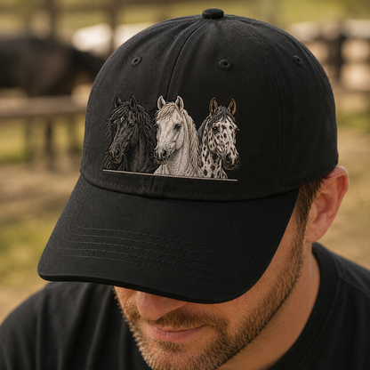 Custom Photo Horse Embroidered Hat  | Gift For Horse Lover Pa99