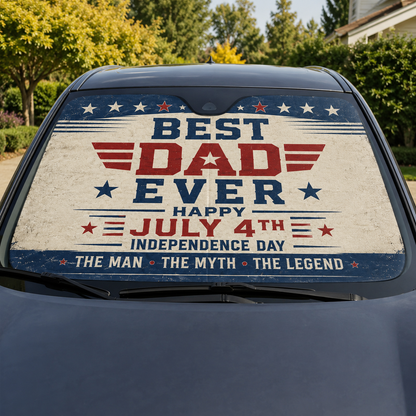 Personalized Punch Dad Car Windshield Sun Shade, Custom Car Sun Shade for Dad, Gift For Dad TOM99