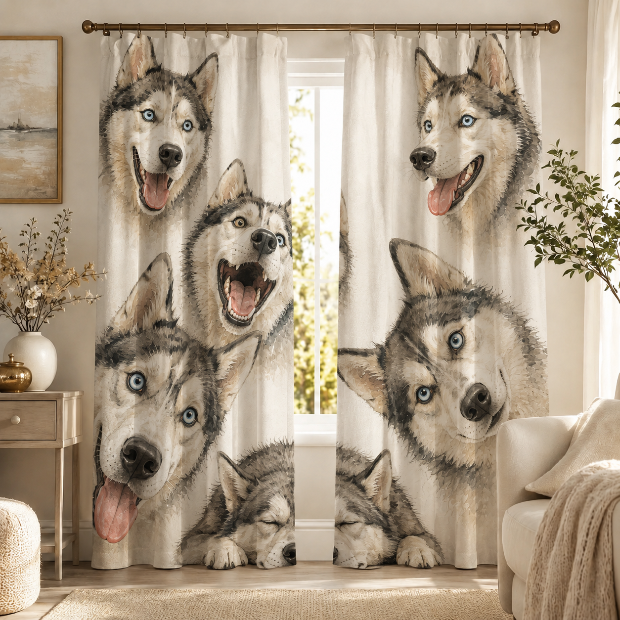 Custom Photo Dog Window Curtain | Gift For Dog Lover