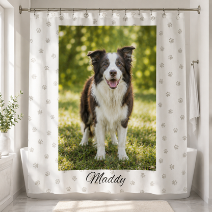 Custom Photo Dog Shower Curtain | Gift For Dog Lovers