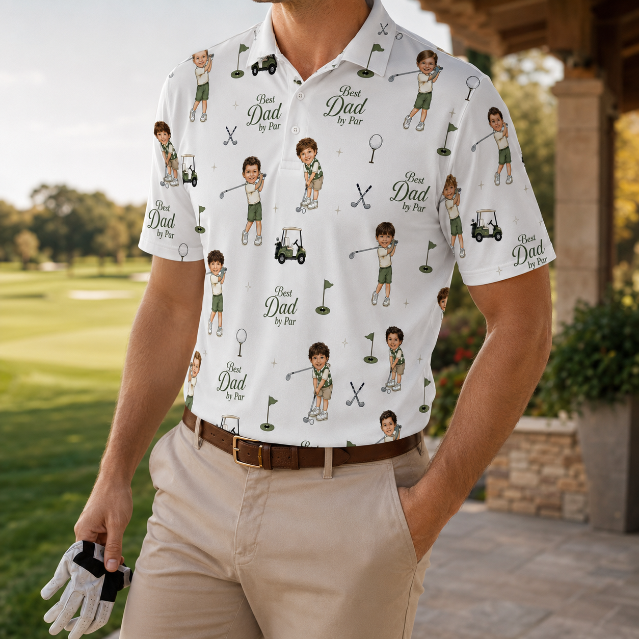 Custom Photo Best Dad Polo Shirt, Personalized Polo Shirt For Husband Dad Grandfather TOM99