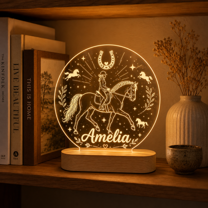 Custom Photo Horse Wooden Led Light | Personalized Horse Photo Wooden Led Light | Gift For Horse Lovers TOM99