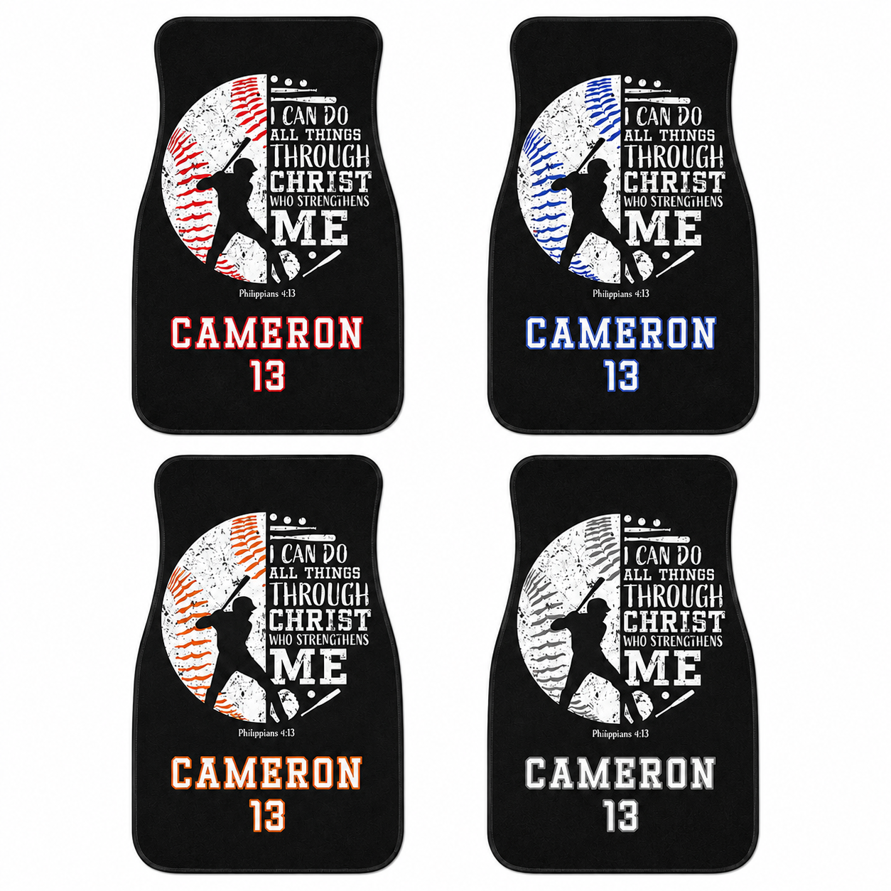 Personalized Dad Baseball Flannel Car Floor Mats, Custom Dad Floor Mats, Gift For Dad TOM99