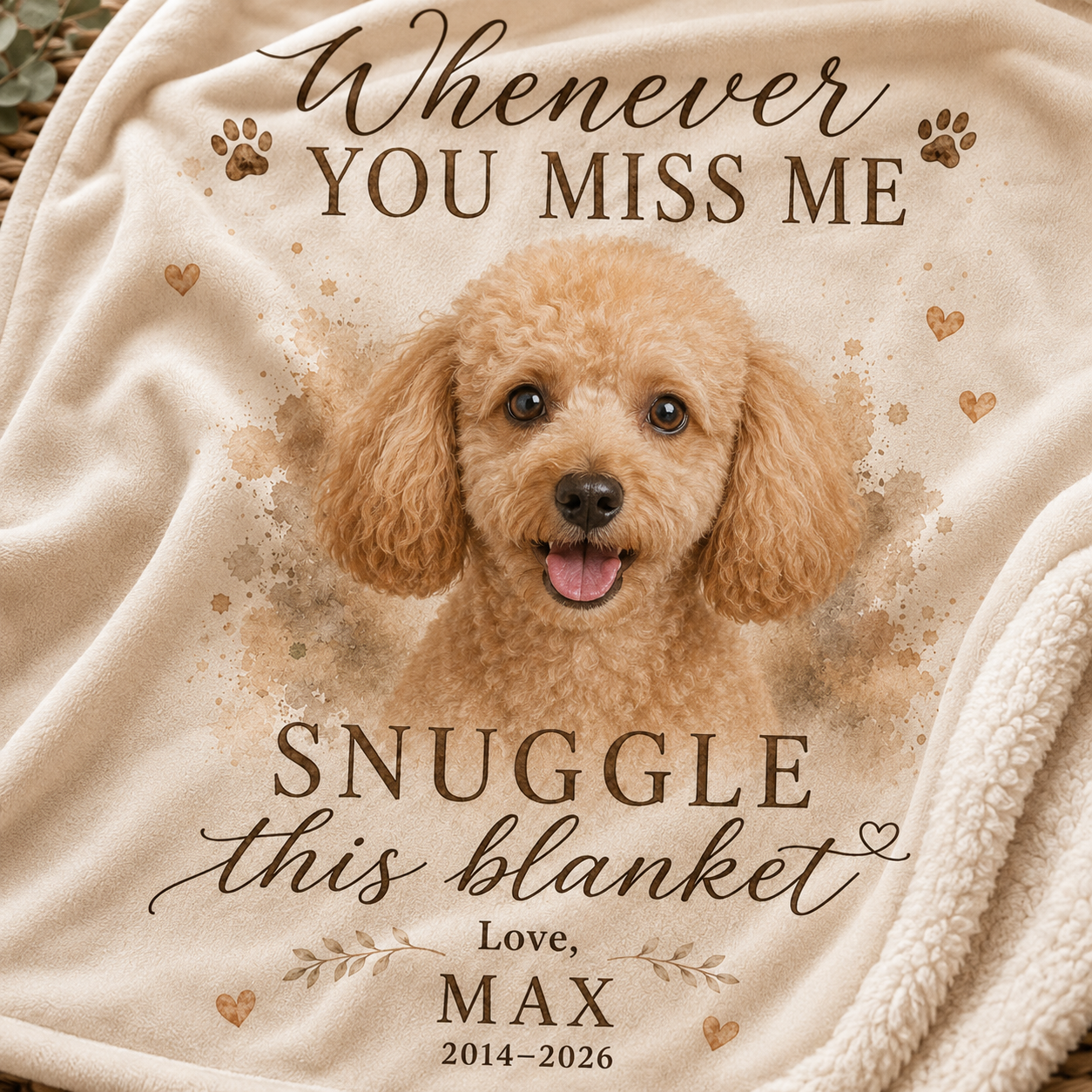 Custom Photo You Miss Me Dog Memorial Blanket | Personalized Dog Lovers Gifts | Gift For Dog Lovers TOM99