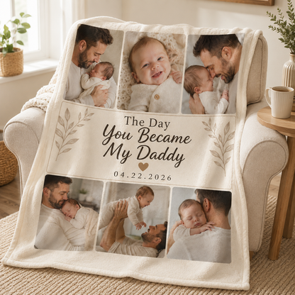 Custom My Daddy Photo Blanket, Personalized Dad Gifts | Gift For Dad TOM99
