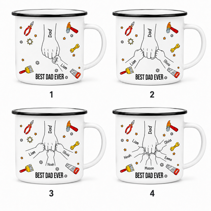 Personalized Best Dad Camp Mug 12oz, Custom Dad Enamel Cup, Gift For Dad TOM99