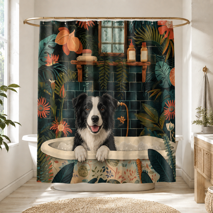 Custom Photo Dog Cowboy Shower Curtain | Gift For Dog Lovers
