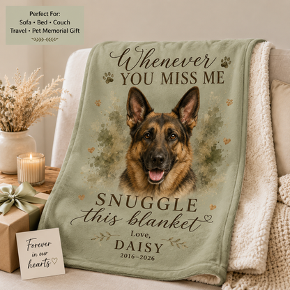 Custom Photo You Miss Me Dog Memorial Blanket | Personalized Dog Lovers Gifts | Gift For Dog Lovers TOM99
