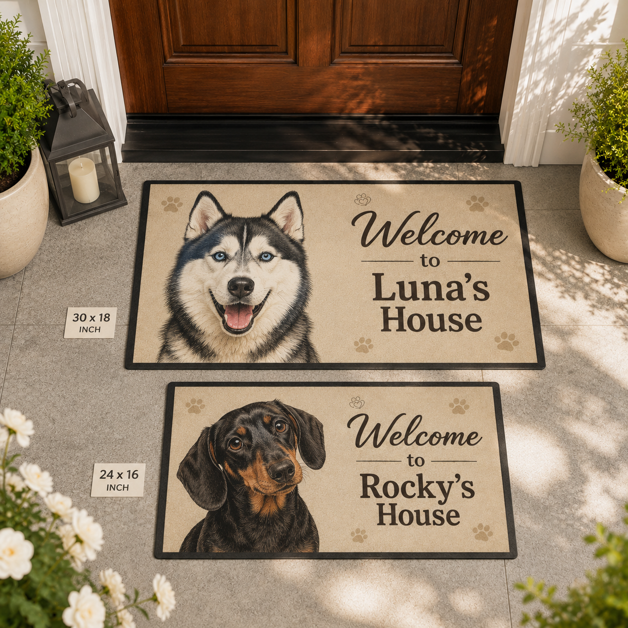 Custom Photo Welcome To Our House Dog Doormat | Photo Pet Doormat | Gift For Dog Lovers