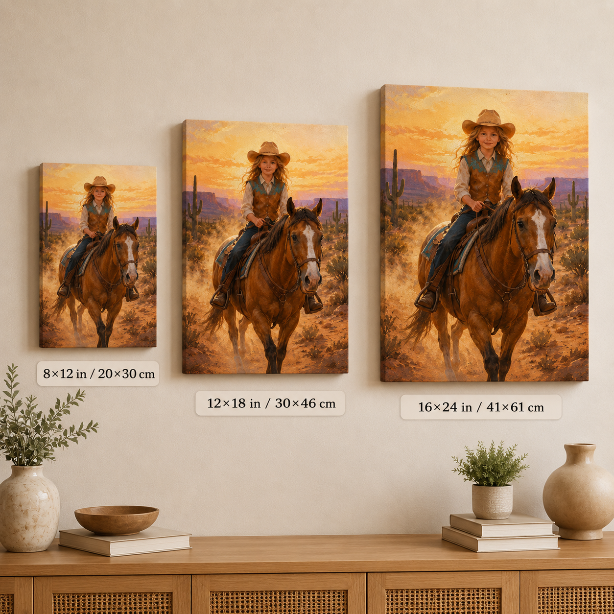 Custom Photo Horse Wall Art Canvas | Personalized Horse Photo Canvas | Gift For Horse Lovers TOM99