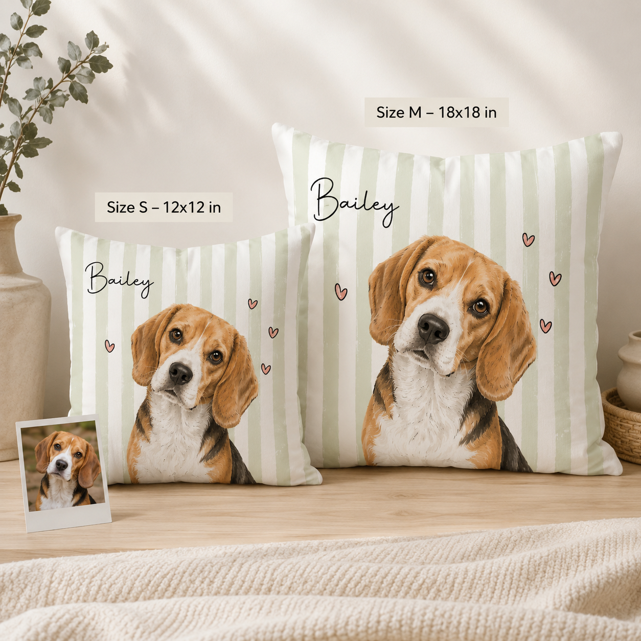 Custom Photo Cute Dog Pillow | Gift For Dog Lovers | Personalized Dog Decor TOM99