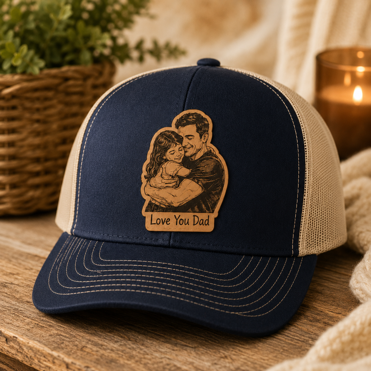 Personalized Love You Dad Trucker Hat | Custom Dad Photo Hat | Father's Day Gift | Gift For Dad | Dad Gifts TOM99